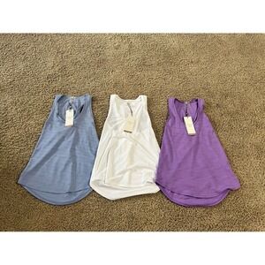 New bundle 3 CALIA Women's Twist Back Tank top Size XXS  Color peri dusk , white